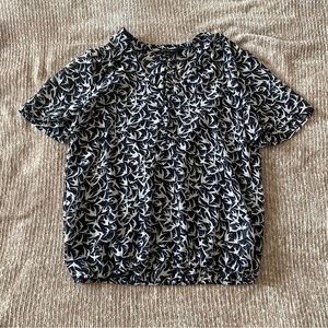 Banana Republic Sparrow Print Button Down Top, Size XS, Like New